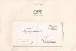 1848 Faltbrief AARAU - LENZBURG