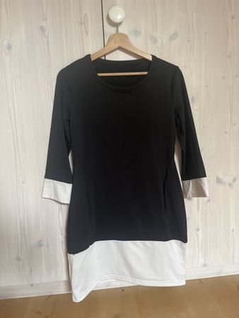 Schickes Damenkleid Schwarz/Weiss Grösse S 3/4 Arm