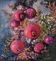 Original! Pastellbild " Unter ein.Granatapfelbaum" signiert.