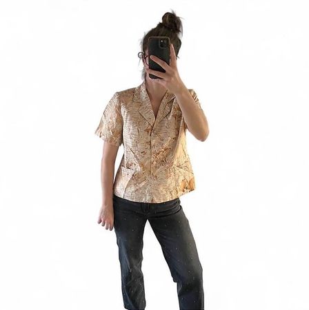 retro vintage veste size M/L silk fabric