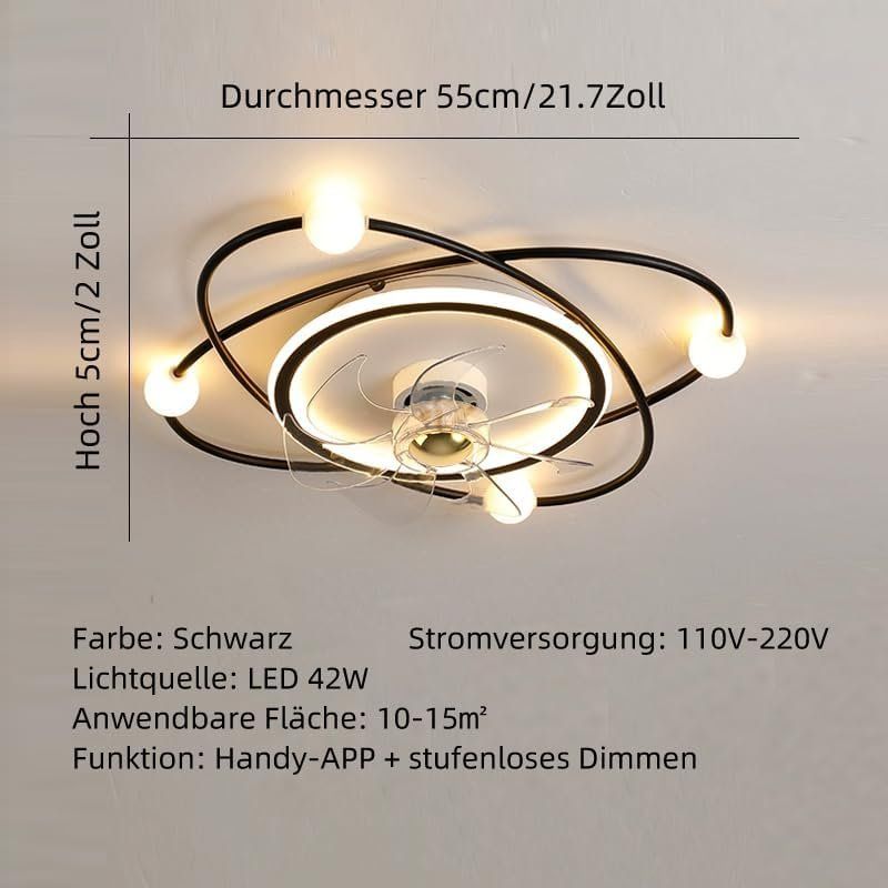Lampadari & plafoniere: Deckenventilator mit Lampe 58 cm LED dimmbar schwarz – Nuovo e nell'imballaggio originale da Zürich venduto da ausverkauf50 7