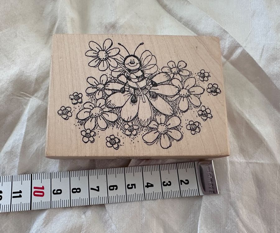Stemplino Midistempel Biene – 18mm Motiv, Holzstempel Für Bullet Journal & Kinder, FSC-zertifiziert