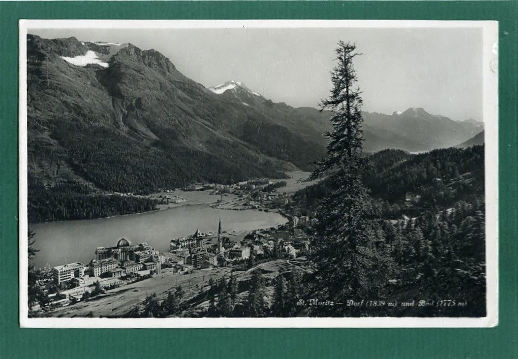 Cartoline postali: St. Moritz-Dorf und Bad, 1938, gelaufen – Usato da Sargans venduto da Hausi1951