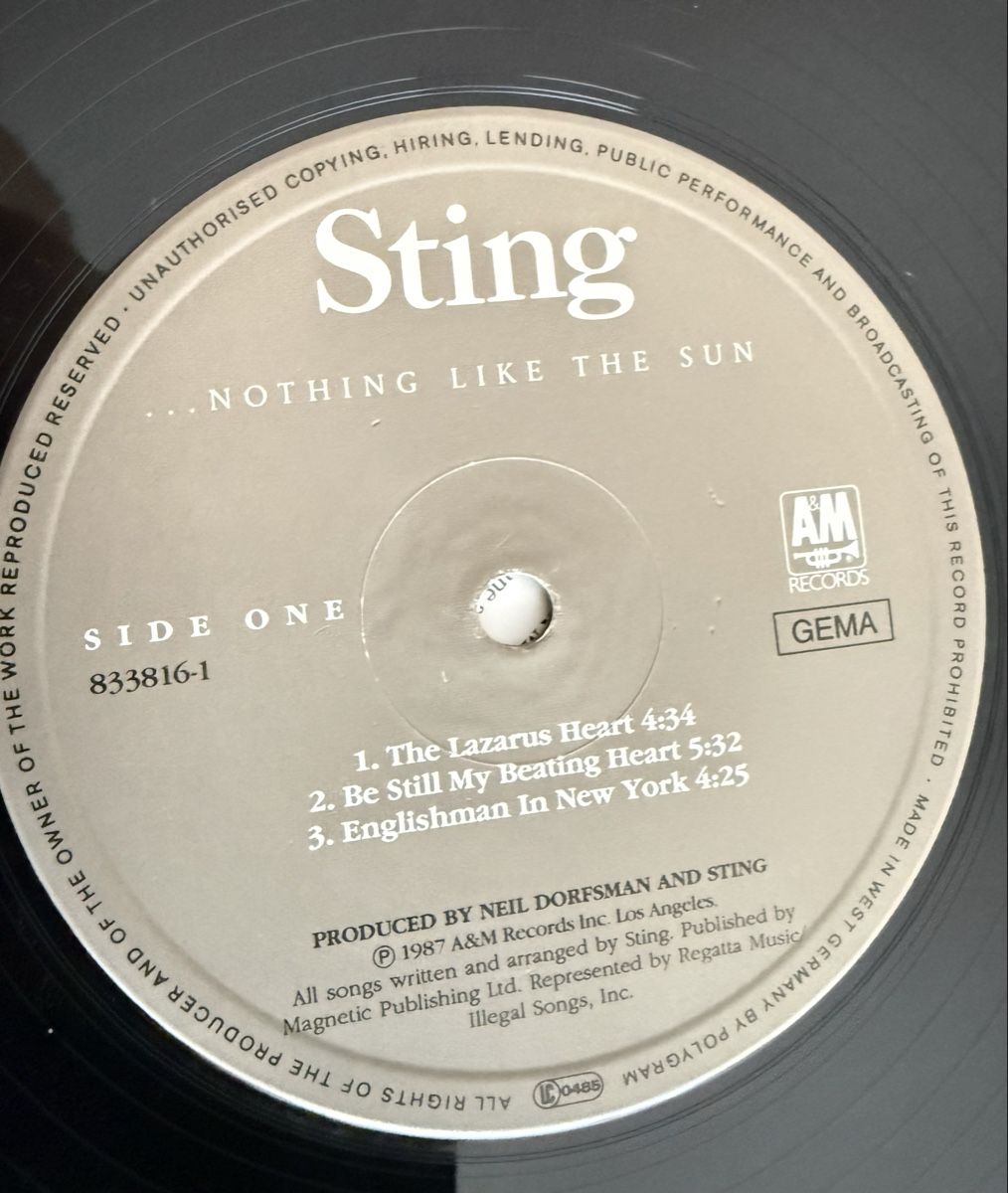 Dischi in vinile: Sting Nothing Like The Sun 2LP Poster 1987 – Usato da Goldach venduto da Messerguru 7