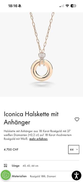 Catenine: Pomellato Collier Kette iconica Neu – Usato da Freienbach venduto da ang_8xxz 4