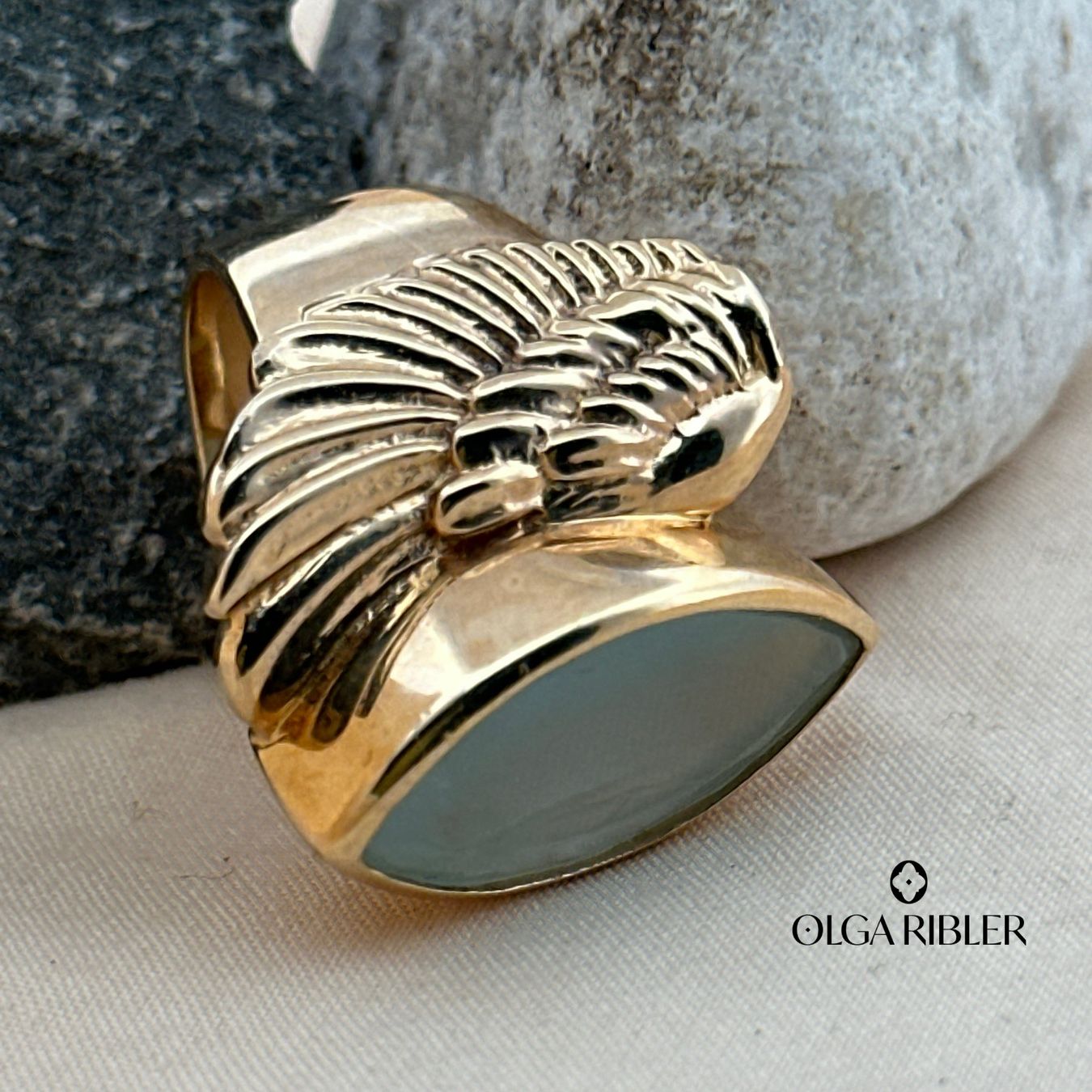 Olga Ribler Bagues: Statement Silber Ring 925 Grösse 54 mit Aquamarin – Neuf (Voir description) à Luzern par Schmuckoutlet 5
