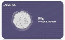 UK - 50 Pence - Platinum Jubilee 2022 UNC Coin Card