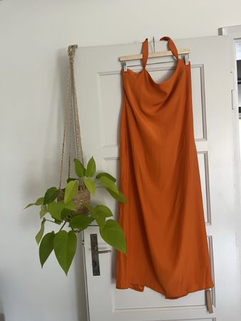 Reformation Summer Dress 100% Silk Orange