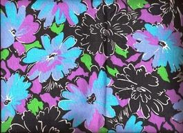Baumwollstoff 50 x   85 cm Blunte Blumen blau/lila