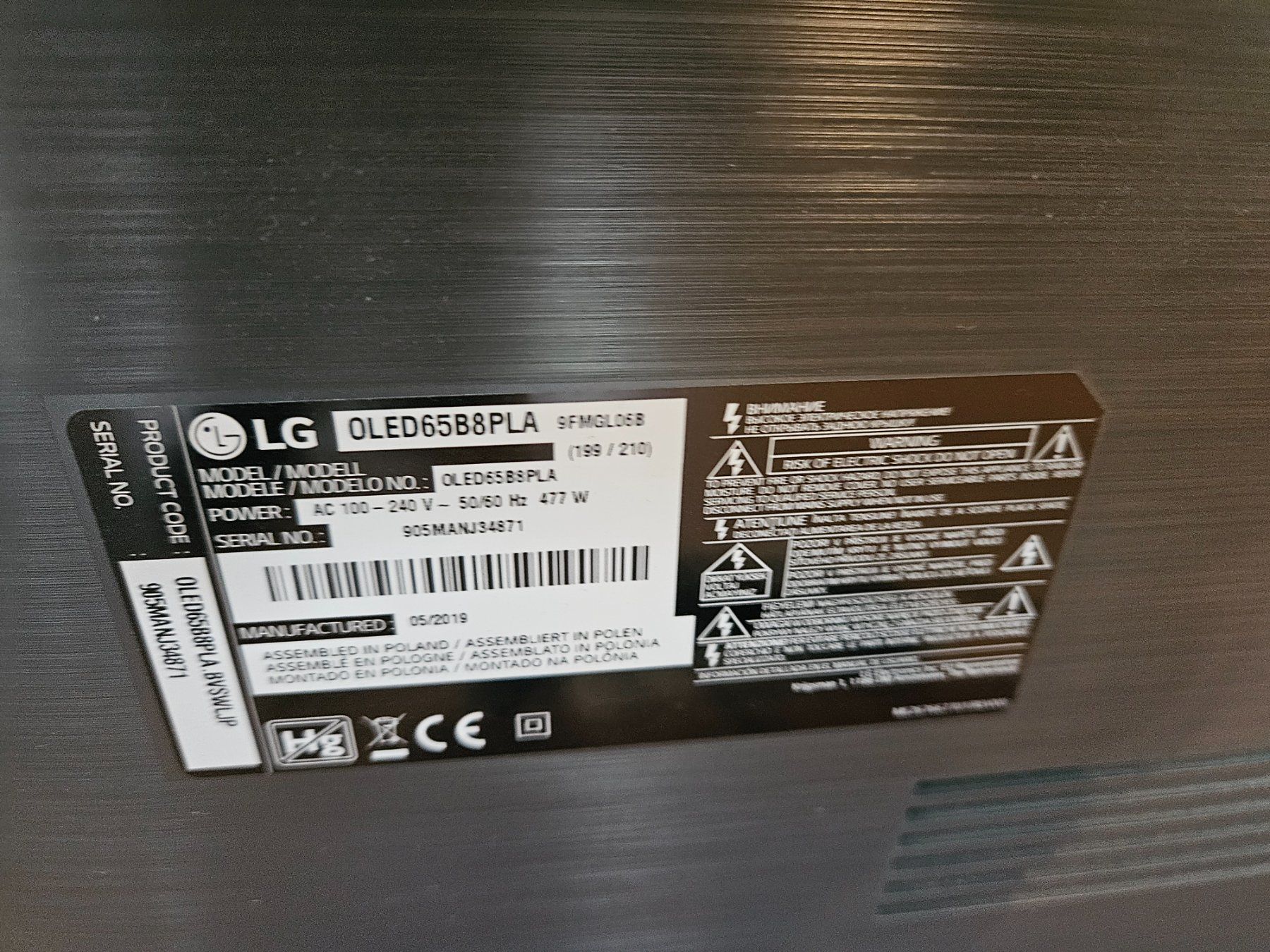 LG Televisori: LG OLED65B8 ab 1.- inkl. Wandhalterung – Usato da Elsau venduto da Avoser 2