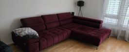 Bordeaux Ecksofa mit Relaxfunktion, sehr bequem, super Zusta