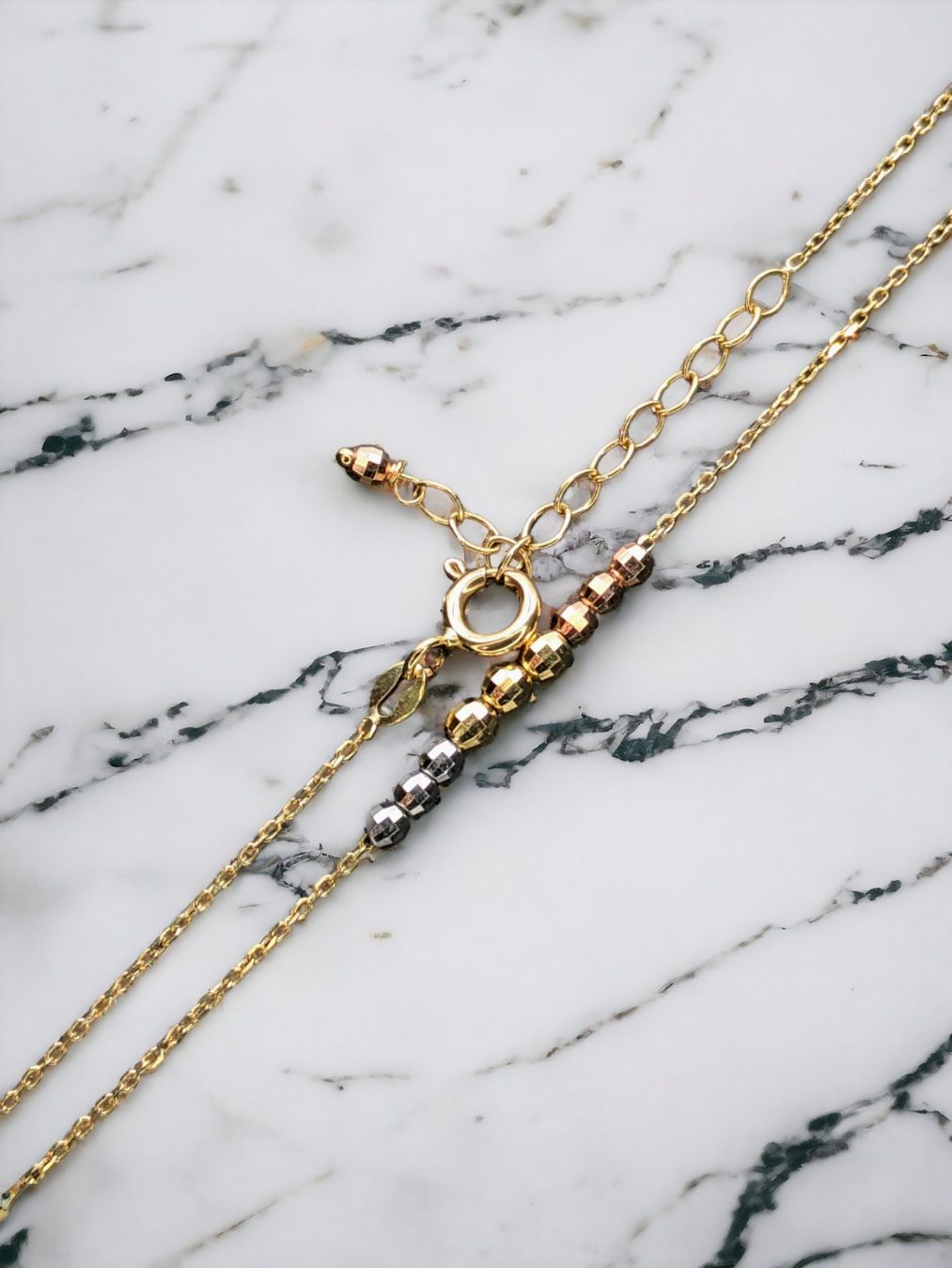 Catenine: 18K Goldkette mit zarten Kugeln – Nuovo e nell'imballaggio originale da Glattpark(Opfikon) venduto da Wuschel038