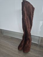 Braune Stiefel, Wildlederoptik, Grösse 40