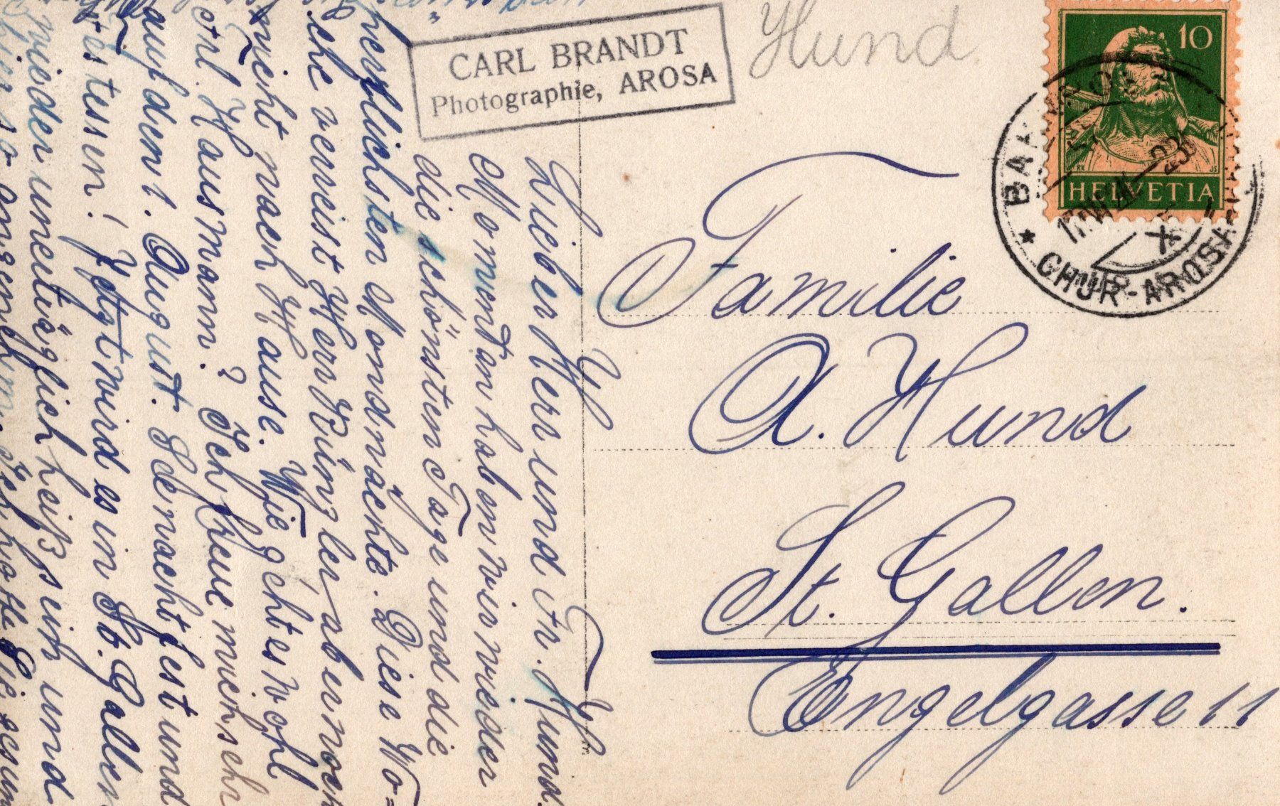 Cartoline postali: 0058 - Postkarte / Ansichtskarte - Bach bei Arosa – Usato da Reinach BL venduto da Boston-Verkauf 1