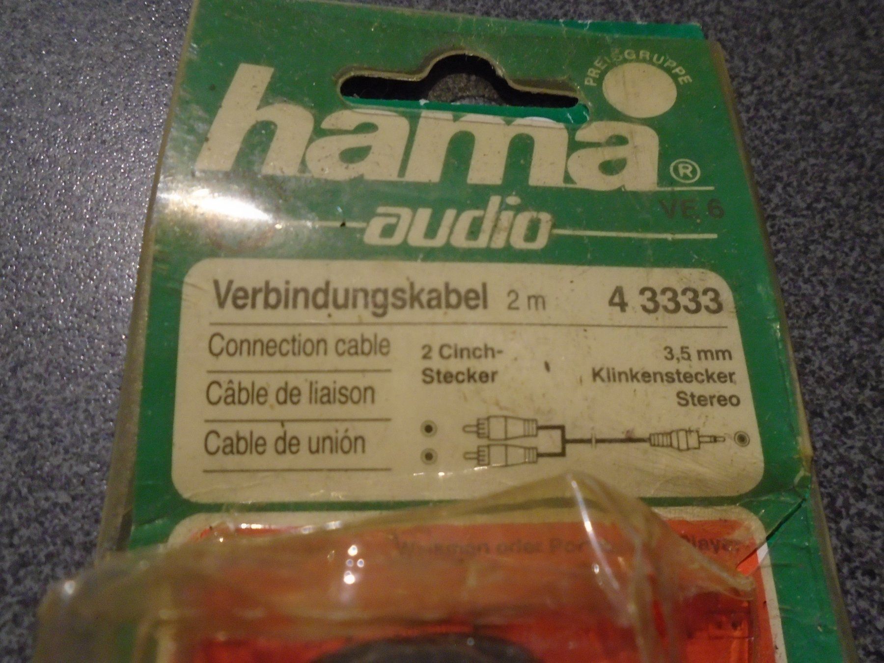 Hama Kabel: Verbindungskabel Hama audio, 2 m – Neu und originalverpackt aus Zürich von Motzkuh 1