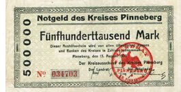 Pinneberg 500000 Mark +Stempel rot 13.08.1923 VZ-VZ+