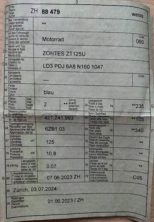 Strada: ZONTES ZT125U – Usato da Wädenswil venduto da ela_mg6r 4