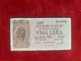 ITALIA - UNA LIRA 23 Novembre 1944- Molto Bello / Sehr Schön