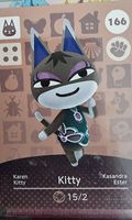 Carte Amiibo Animal Crossing, habitant n°166 Kitty