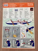 British airways 737 Safety card 1980,s
