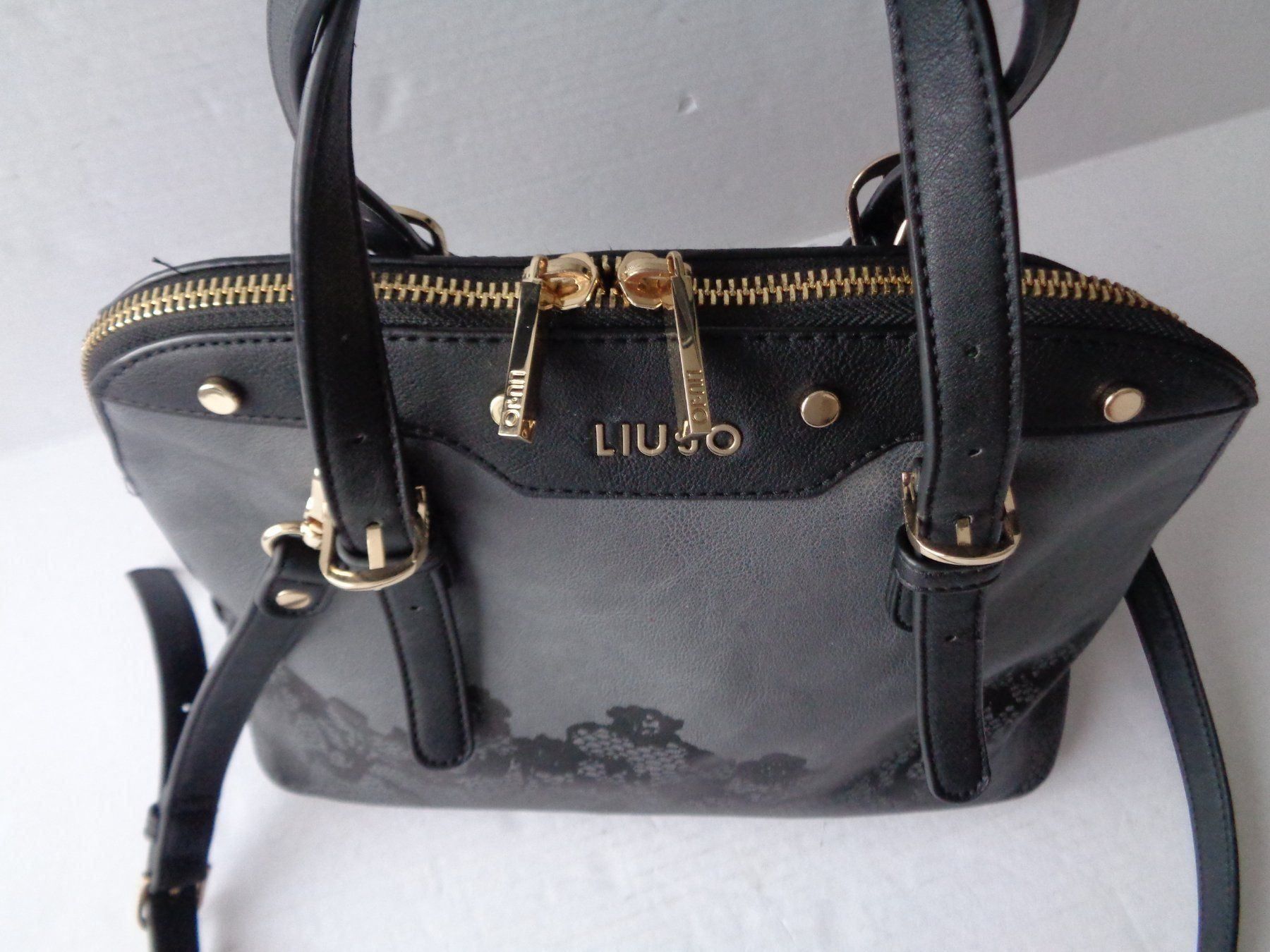 Borse da donna: Tasche LIO-JO Lederimitat grau/schwarz – Usato da Chur venduto da omonia 1