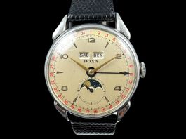 Doxa Vintage Mondphase Handaufzug Day Date Month 35mm *U1197