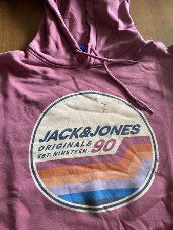 Hoodie Jack and Jones rosa mit Aufdruck guter Zustand