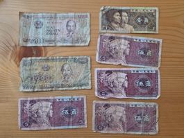 China/Vietnam Banknoten gebraucht Zustand/Alter gem.Bilder