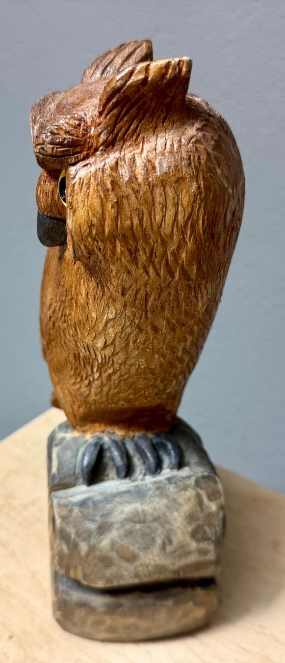 Statuette: Grosse Figur Brienzer Schnitzerei (?) Holz EULE 26 cm – Usato da Rothrist venduto da Luckywinner 4