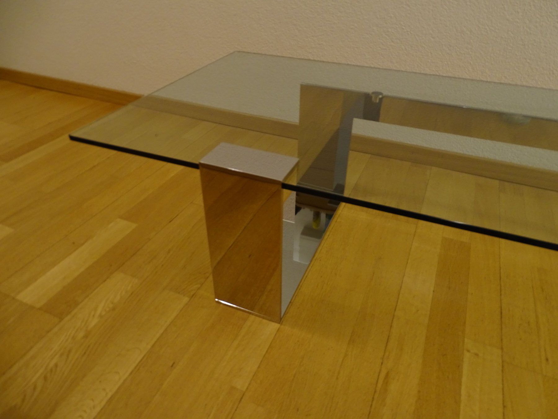Tavoli: Tonelli PLINSKY Glas Couchtisch – Chromfuss – Usato da Solothurn venduto da hli_n69n 2