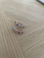 Ear climbers multi-colour stones rose gold
