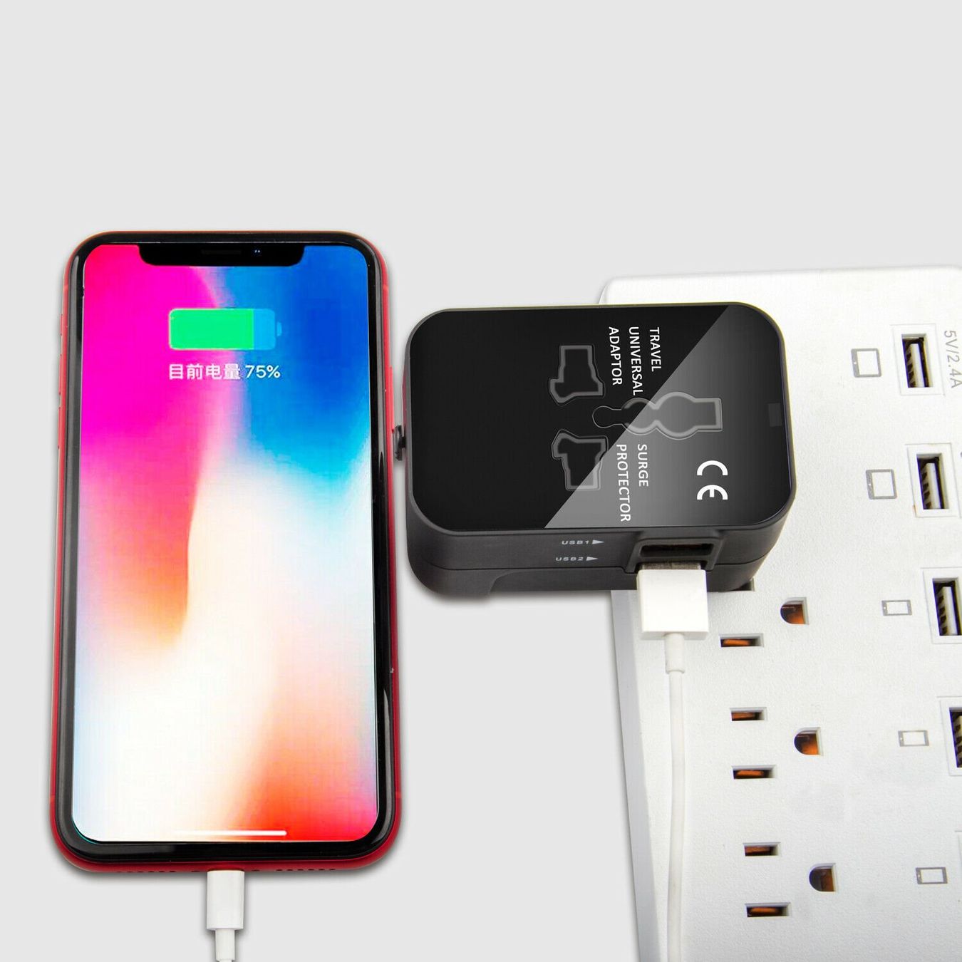Laufwerke & Adapter: Reiseadapter mit Dual-USB-Anschluss Universaladapter – Neu und originalverpackt aus Unterägeri von RmOnline 2