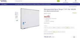 Weisswandtafel Berec 100x200 cm, wie neu
