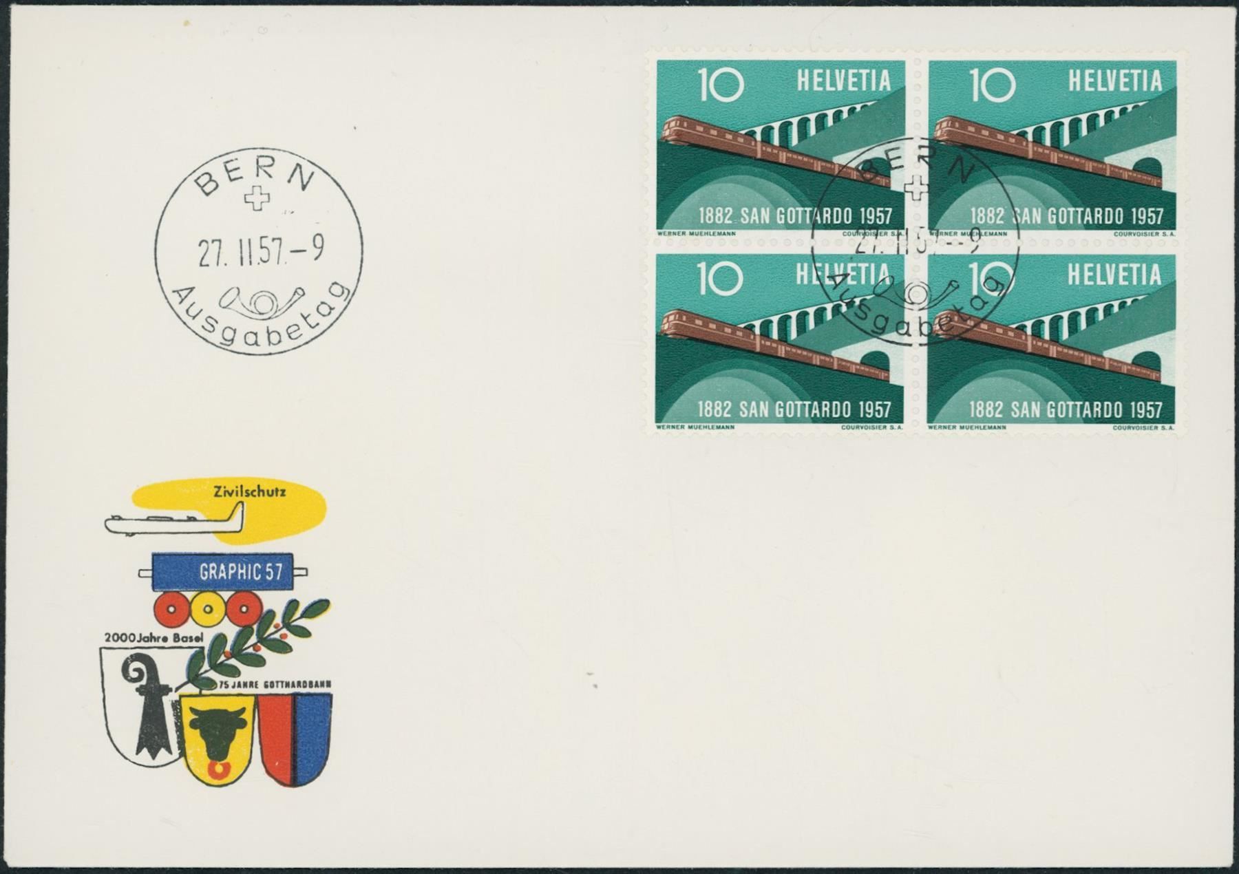 Alle Briefmarken: 1957 - Werbemarken - FDC U4 ET • dt – Gebraucht aus Schindellegi von leecollect 2