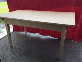 Antiker, restaurierter Biedermeier Tannentisch