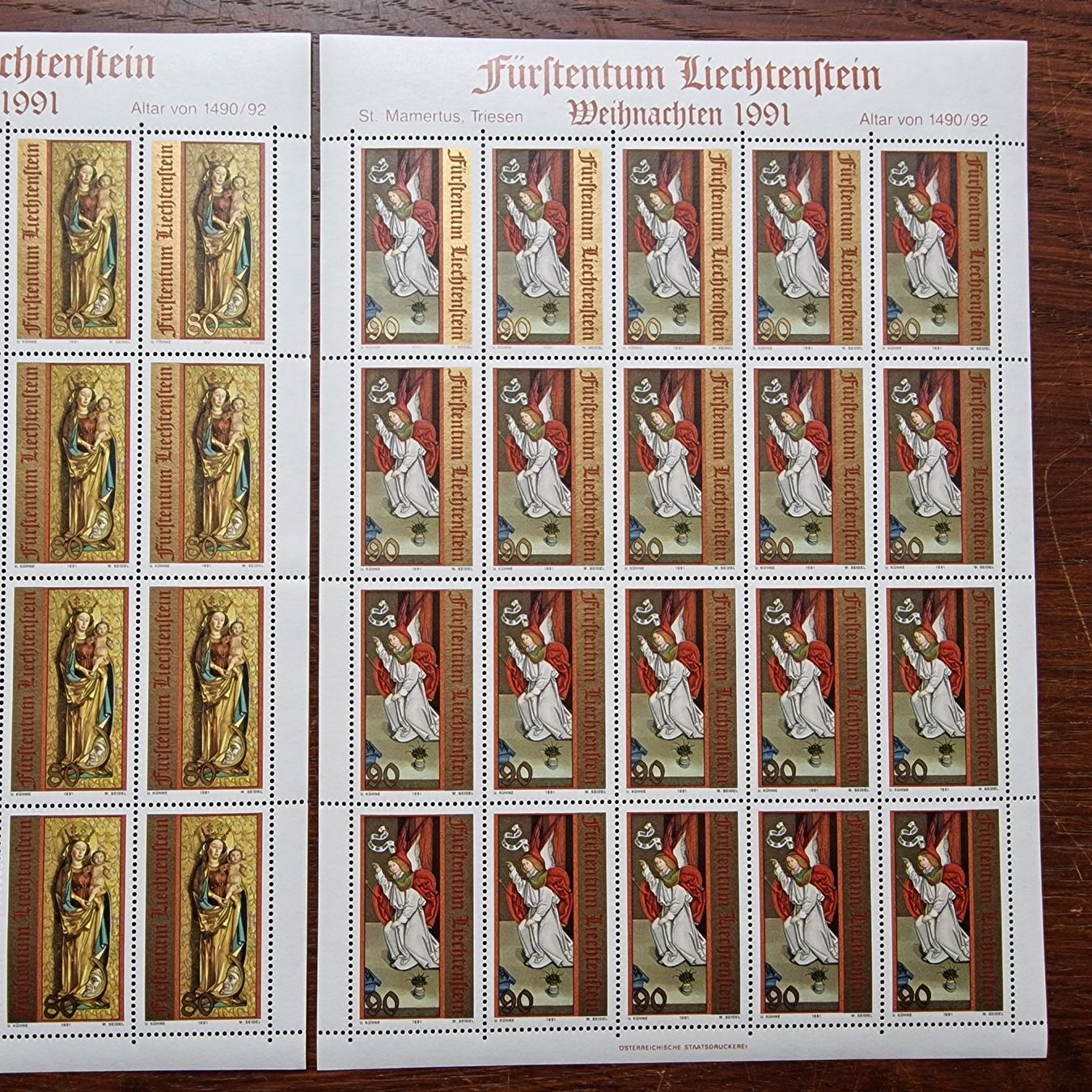 Tutti i francobolli: FL 1991 Serie Bogen "Weihnachten" postfrisch – Nuovo (secondo la descrizione) da Aesch LU venduto da briefmarken.uray 3