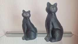 Deko Katzen 2er Set schwarz, Höhe 24cm