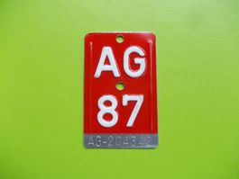 Velonummer / Fahrradnummer AG 87