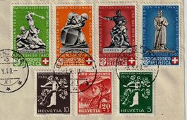1940 Serie Denkmäler + 1939 auf Papier