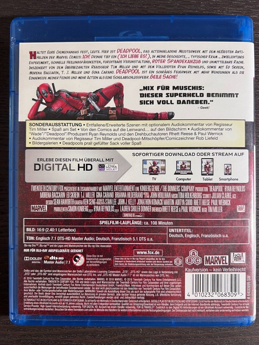 Tutti i DVDs: Deadpool – Usato da Zürich venduto da Blu-ray_ZH 1