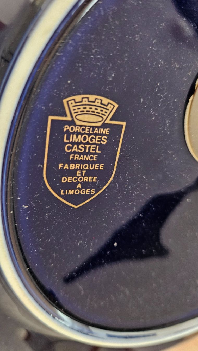 Piatti: Piatto blu e oro Limoges – Usato da Melano venduto da H-Sara 1