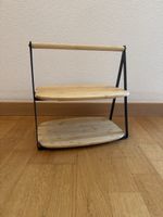 Etagere aus Bambus und Metall schwarz
