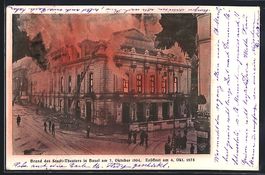 Basel, Brand des Stadttheaters am 07.10.
