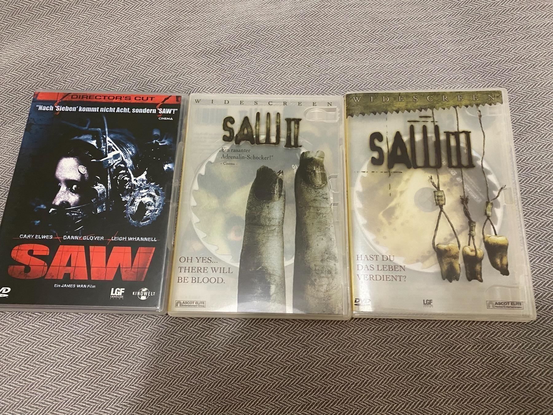 Tutti i DVDs: Verkaufe DVD Saw 1-3 – Nuovo (secondo la descrizione) da Zürich venduto da Gobble