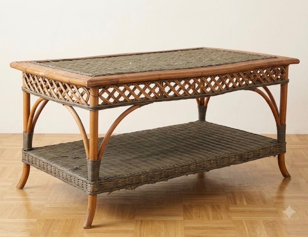 Tische: Table basse on osier Grange  – Gebraucht aus Celigny von AziwA