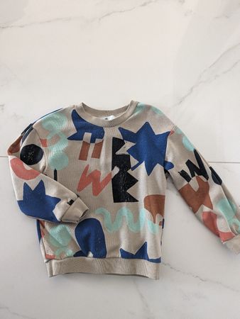 Pullover junge H&M beige bunt gemustert Grösse 110/116