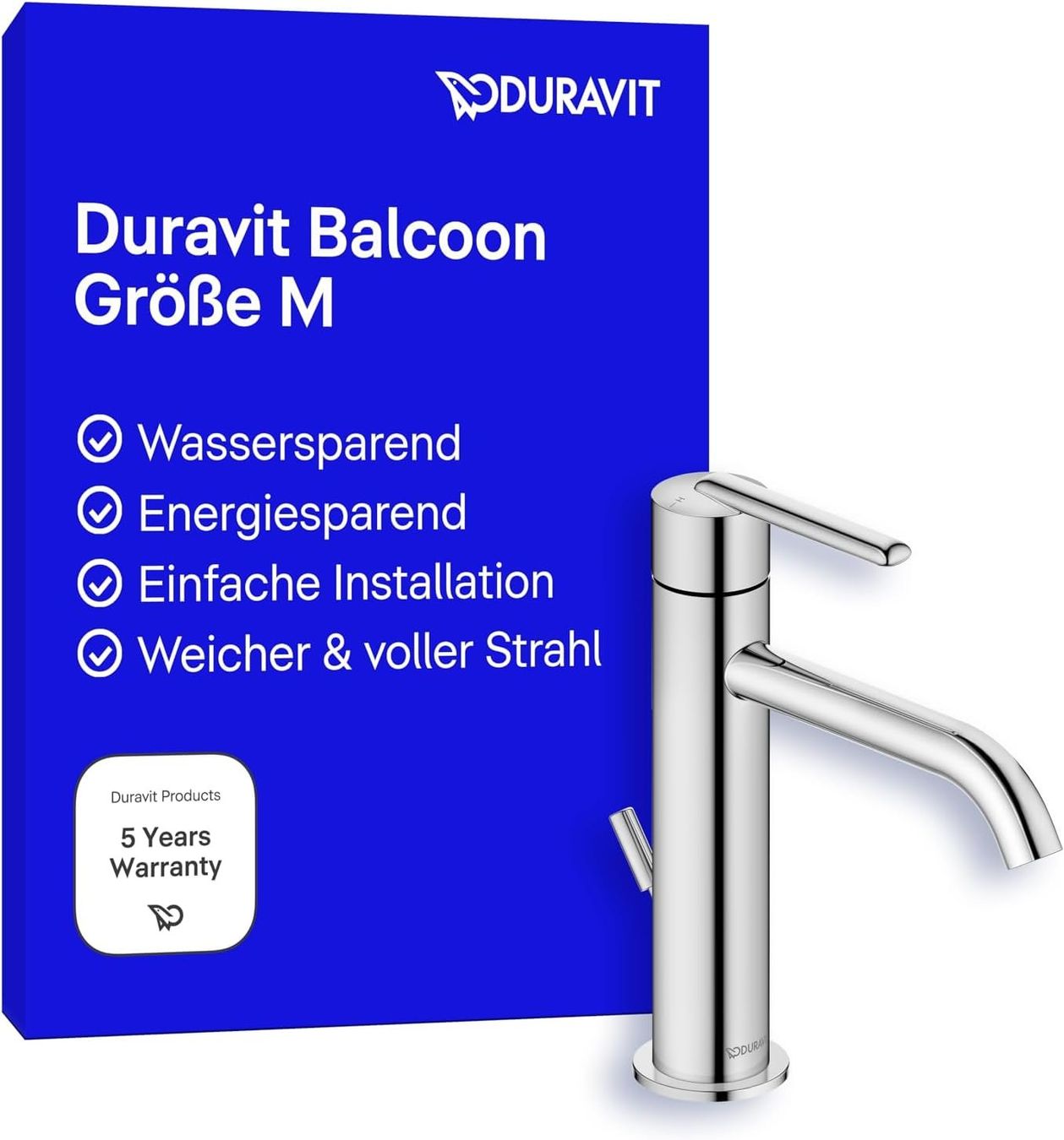 Duravit Rubinetteria: Duravit Balcoon M Waschtischarmatur Chrom FreshStart – Nuovo e nell'imballaggio originale da Suhr venduto da SchnapperCH