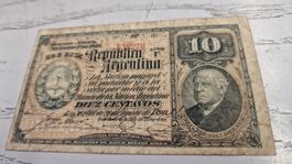Argentinien 10 Centavos 1890 Banknote guter Zustand