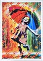 Death NYC Ltd Ed Pop Art Druck " Happy Banksy Girl