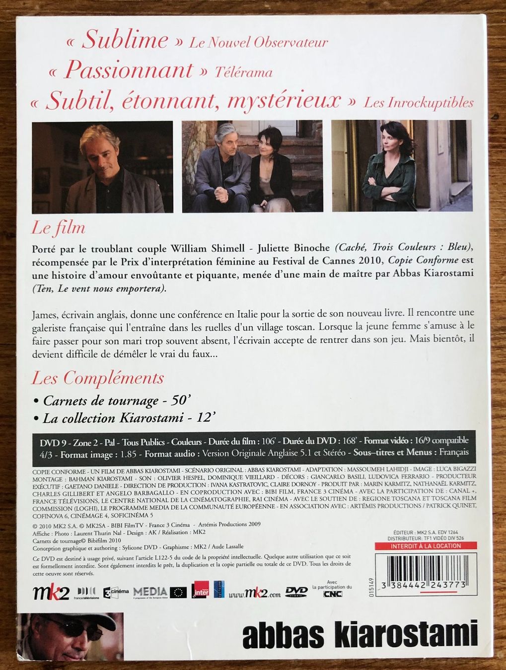 Alle DVDs: Abbas Kiarostami - Copie Conforme DVD, Juliette Binoche – Gebraucht aus Luzern von Schlafenicht00 1